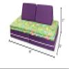 Jaxx Playscape - Imaginative Modular Furniture Playset/Sofa - Fun Kids Patterns (Dinos/Grape) view 3