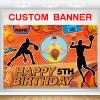 Custom Basketball Sports Happy Birthday Party Decorations Supplies Personalized Basketball Sports Birthday Backdrop Banner(5x7.5ft) view 1