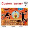 Custom Basketball Sports Happy Birthday Party Decorations Supplies Personalized Basketball Sports Birthday Backdrop Banner(5x7.5ft) view 2