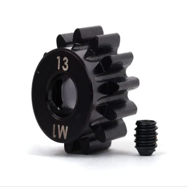 Machined Hardened Steel 13T Motor Pinion Gear for Traxxas 1/8 Sledge Replace 6483X (1.0 Metric Pitch) (fits 5mm Shaft)