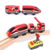 Battery Operated Train for Wooden Track,Powerful Engine Locomotive Remote Control Train Toy with Light and Sounds Gift for Boy Kids Toddlers, Compatible with Thomas, Brio, Chuggington view 1