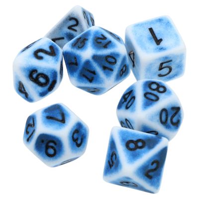 7Pcs Polyhedral Dice Set Family Board Sided Numbers Party Supplies with Vintage Tabletop Gaming Friends Role-Playing Home Roleplay Entertainment Polyhedral Sides