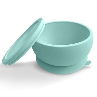 Octopod Silicone Baby Suction Bowl With Lid - Toddler & Baby Bowls, Baby Food Containers, Spill Proof Bowls For Toddlers, Suction Baby Bowls With Lids, Food Grade Silicone Bowls For Babies (Blue)