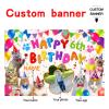 Custom Cat Happy Birthday Party Decorations Supplies Personalized Cat Happy Birthday Backdrop Banner(5x7.5ft) view 2
