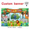 Custom Jungle Safari Happy Birthday Party Decorations Supplies Personalized Jungle Safari Animal Birthday Backdrop Banner(5x7.5ft) view 2