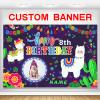 Custom Llama Cactus Happy Birthday Party Decorations Supplies Personalized Mexican Llama Cactus Birthday Backdrop Banner(5x7.5ft) view 1