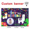 Custom Llama Cactus Happy Birthday Party Decorations Supplies Personalized Mexican Llama Cactus Birthday Backdrop Banner(5x7.5ft) view 2