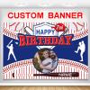 Custom Baseball Sports Happy Birthday Party Decorations Supplies Personalized Baseball Sports Birthday Backdrop Banner(5x7.5ft) view 1