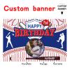Custom Baseball Sports Happy Birthday Party Decorations Supplies Personalized Baseball Sports Birthday Backdrop Banner(5x7.5ft) view 2