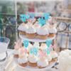 24 Pack Gender Reveal Cupcake Toppers Glitter Boy or Girl Cupcake Picks Snowflake Winter Frozen Baby Shower Birthday Cake Decorations Party Supplies Pink Blue view 3