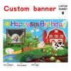 Custom Farm Animal Happy Birthday Party Decorations Supplies Personalized Farm Animal Barn Cow Farmhouse Birthday Backdrop Banner(5x7.5ft) view 2