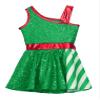 Agoky Kids Girls Sequin Christmas Dress Sleeveless Bowknot Ballet Dance Leotard Figure Skating Performance Dress Green 12 Years view 4