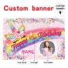 Custom Unicorn Rainbow Happy Birthday Party Decorations Supplies Personalized Unicorn Rainbow Birthday Backdrop Banner(5x7.5ft) view 2