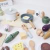 nunukids Wooden Play Food Sets for Kids Kitchen 42 pc Wooden Toys with Storage Basket Wood Pretend Food Play Kitchen Accessories Set view 4