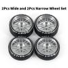 Abendor 4Pcs [2N+2W] Rc Drift Wheels & Logo Drift Tires, 16 Spoke Exquisite Aluminum Alloy Rims with Rc Drift Car Tires for 1/24 1/28 Kyosho Mini-Q HGD1 HGV1 Wltoys K969 K989 K929 AWD (Silver) view 2