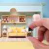 Happyyami 4pcs Dollhouse LED Wall Sconces Miniature 1: 12 Wall Lamp Light Garden Lamps Models Vintage Models Furnitures for DIY Dollhouse Living Room view 2