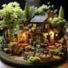 Happyyami 4pcs Dollhouse LED Wall Sconces Miniature 1: 12 Wall Lamp Light Garden Lamps Models Vintage Models Furnitures for DIY Dollhouse Living Room view 4
