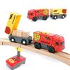 Electric Remote Control Train Toy, Battery Operated Locomotive Motorized Train Toy Gift for Boy Kids Toddlers Fit Thomas, Brio, Chuggington(red Truck) view 1