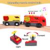 Electric Remote Control Train Toy, Battery Operated Locomotive Motorized Train Toy Gift for Boy Kids Toddlers Fit Thomas, Brio, Chuggington(red Truck) view 2