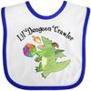 inktastic Lil' Dungeon Crawler- Cute Dragon Baby Bib White and Royal 418ac view 1