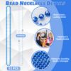 YAXINRUI 12 PCS Blue Bead Necklaces, Mardi Gras Christmas Bead Necklaces, Blue Patriotic Necklace, 33 Inch Round Beaded Necklaces for Mardi Gras Christmas 4th of July Festive Events view 4