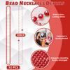 YAXINRUI 12 PCS Red Bead Necklaces, Christmas Mardi Gras Bead Necklaces, Red Valentine Necklace, 33 Inch 7 mm Round Beaded Necklaces for Mardi Gras Christmas Valentine Festive Events, Party Favors view 2