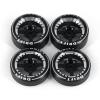Abendor New 4 Pcs Rc Car Drift Wheels with Logo Tires for 1/28 Wltoys K969 K989 K929, [2N+2W] 4 Spoke Durable Aluminum Alloy Rc Drift Car Tires for 1/24 1/28 Mini-Q HGD1 HGV1 Upgrade Parts (Black) view 2