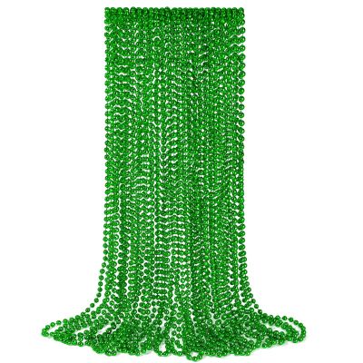 YAXINRUI 12 PCS St. Patricks Day Necklaces, Green Mardi Gras Beads Christmas Necklace, 33" St. Patrick's Day Green Beads St. Patricks Day Accessories for Mardi Gras, St. Patricks Day Party Favors