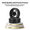 Abendor 4Pcs 10 Spoke 22.4mm 1/28 Rc Car Drift Wheel Hub with Logo Rc Car Drift Tires,[2N+2W] Durable for 1/28 Mini-Q HGD1 Mini-Z DRZ Wltoys K969 RC Drift Car Upgrade Parts (Black) view 3