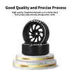 Abendor New 10 Spoke Durable Aluminum Alloy Rims with Logo Tires for Wltoys K969 K989 K929, [2N+2W] 4 Pcs Rc Drift Wheels with Rc Drift Car Tires for 1/24 1/28 Mini-Q HGD1 HGV1 Upgrade Parts (Black) view 3