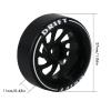 Abendor New 10 Spoke Durable Aluminum Alloy Rims with Logo Tires for Wltoys K969 K989 K929, [2N+2W] 4 Pcs Rc Drift Wheels with Rc Drift Car Tires for 1/24 1/28 Mini-Q HGD1 HGV1 Upgrade Parts (Black) view 4
