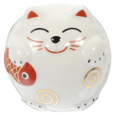Ceramic Cat Piggy Bank, Cat Money Jar Japanese Style Coin Bank Kids Savings Jar for Birthday Christmas New Year Home Decor