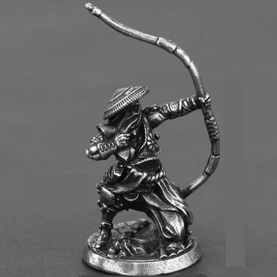 Alloy Samurai Model, Ancient Mini Warrior Model Toy, Japanese Style Table Games and Chess Decoration Military Manual, DIY Alloy Samurai Doll (Archer Warrior-A)