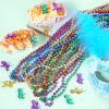YAXINRUI Mardi Gras Beads Necklaces and King Cake Babies, Multi Colors 24Pcs Party Beads Necklaces + 24Pcs Mini Plastic Babies Mardi Gras Accessories for Mardi Gras Party, Party Favors view 3