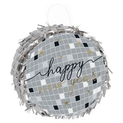 Unique Silver Disco Ball Mini Pinata, 7" - 1 Count | Fun & Eye-Catching Party Accessory