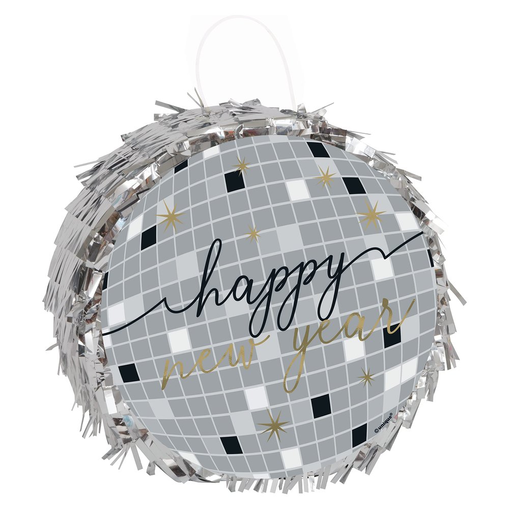 Unique Silver Disco Ball Mini Pinata, 7" - 1 Count | Fun & Eye-Catching Party Accessory