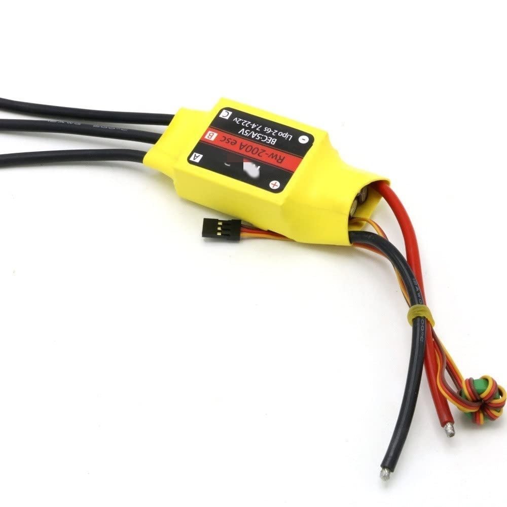 RC helicopter aircraft parts For Mitoot 10A/20A/30A/40A/50A/60A/70A/80A/100A/200A Brushless ESC with BEC RC Speed Controller For RC Airplane Helicopter Replaceable accessories ( Color : 200A (BEC 5V5A