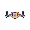 Andorra Flag Heartbeat Sticker Heart Pulse Line ECG Andorran Pride Patriotic Love Stickers Patriotism Sticker for Laptop, Phone, Water Bottle - Vinyl Country Decal view 1