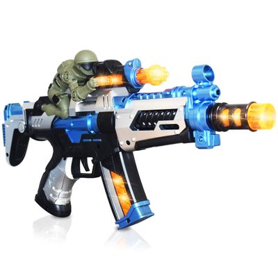ArtCreativity FuryX Light Up Toy Gun for Kids with Vibrating Man - 16 Inch Blaster Gun with LED Lights, Sound Effects, and Vibration Feedback - Cool Toy Guns in Colorful Box, Toy Guns for Boys 4-6