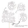 1 PCS Baby's 1st Christmas Cake Topper Assembled Glitter Baby Shower Xmas Snowflake Cake Pick for Merry Christmas Happy New Year Holiday Birthday Party Cake Decorations Supplies Silver view 2