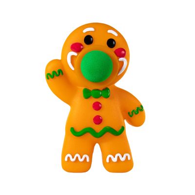 Hog Wild Christmas Gingerbread Ball Popper Toy - Holiday Stocking Stuffer Includes 4 Soft Foam Balls - Squeeze to Pop Air Powered Balls Up to 20 Feet - Indoor/Outdoor Play - Gift for Kids, Girls, Boys