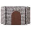 Jaxx Zipline Playscape Castle Gate - Modular Playtime Furniture for Imaginative Kids - Prints, Stone/Chocolate view 1