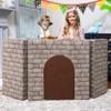 Jaxx Zipline Playscape Castle Gate - Modular Playtime Furniture for Imaginative Kids - Prints, Stone/Chocolate view 2
