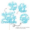 1 PCS Sweet Little Snowflake Cake Topper Glitter Winter Frozen Theme Little Snowflake Cake Pick for Winter Wonderland Baby Shower Kids Birthday Party Cake Decorations Supplies Blue view 2