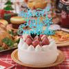 1 PCS Sweet Little Snowflake Cake Topper Glitter Winter Frozen Theme Little Snowflake Cake Pick for Winter Wonderland Baby Shower Kids Birthday Party Cake Decorations Supplies Blue view 4