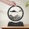 Wai Danie Moving Sand Art Picture 3D Hourglass Deep Sea Sandscape Liquid Motion Display Painting Flowing Sand Frame Relaxing Desktop Home Office Work Decor (Black, 7 inches) view 3