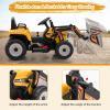 HONEY JOY Ride On Excavator, 12V Kids Bulldozer Ride On Car w/Remote Control, Electric Construction Vehicle for Kids Digger, 3 Speeds, Adjustable Digging Bucket, Ride On Tractor for Boys Girls(Yellow) view 3