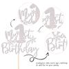1 PCS My 1st Birthday Cake Topper Assembled Glitter First Birthday Snowflake Cake Pick Winter Frozen Snowflake Cake Decoration for Winter Wonderland Baby Shower Kids 1st Birthday Party Supplies Silver view 2