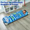 EVERYDAY KIDS Cute Preschooler and Toddler Cot Nap Mat for Home, Daycare, Preschool and Kindergarten; Easy to Roll Sleeping Mat with Elastic Straps, Pillow and Blanket view 3