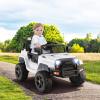 HONEY JOY Ride On Truck, 12V Battery Powered Vehicle Ride On Car with Remote Control, Spring Suspension, Headlights, Music, Mesh Windshield, Electric Cars for Kids, Gift for Boys Girls 3+ (White) view 2